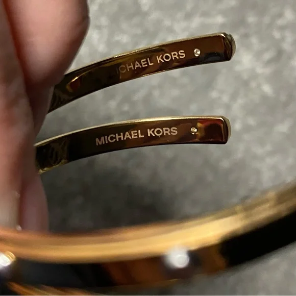 Michael Kors Heritage Astor Studded Cuff Bracelet Rose Gold and Silver Tone - Picture 6 of 8